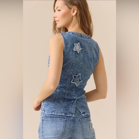 Altar'd State Val Star Denim Vest - Picture 3 of 11